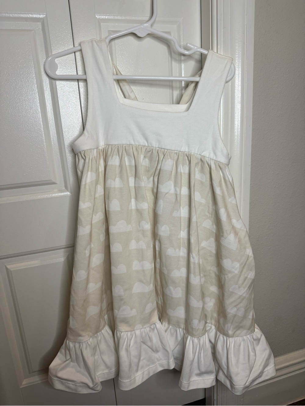 Omi Jo- Cream and White Cloud Print Sundress